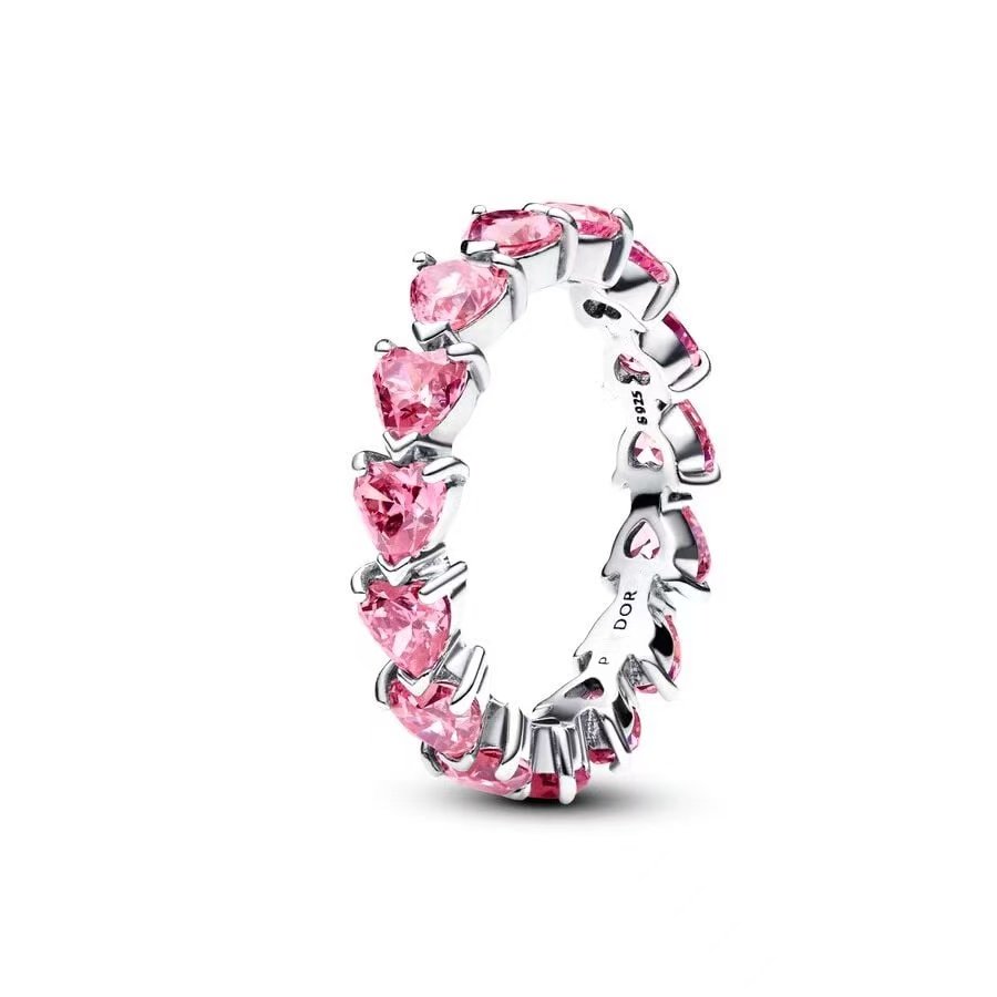 Anillo Estilo Pandora con Circoneas Purpuras - Plateado - ANI208