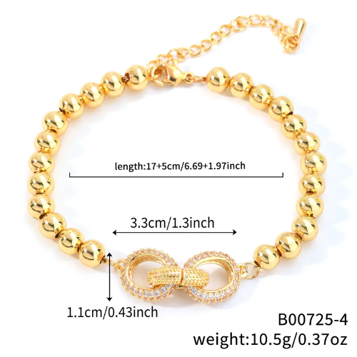 Pulsera de perlas infinitas - Dorado - PUL096