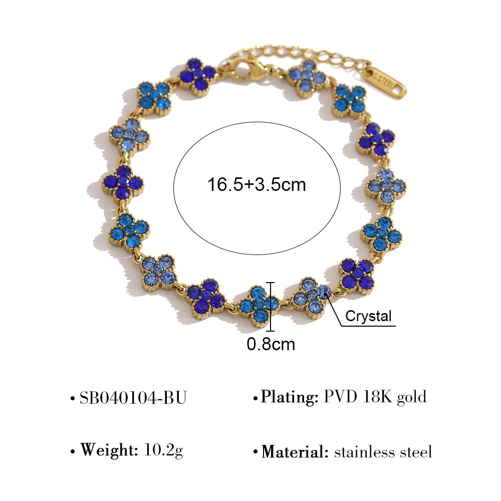 Pulsera Estilo Van Cleef MultiAzul - Dorado - PUL177