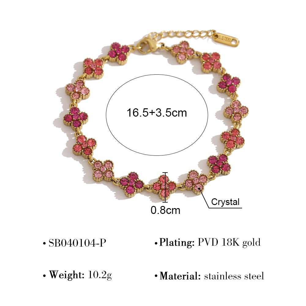 Pulsera Estilo Van Cleef MultiRosa - Dorado - PUL193