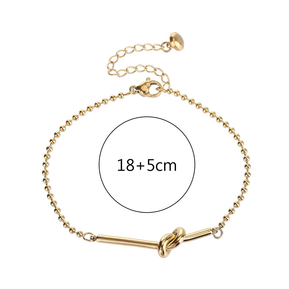 Pulsera Estilo Nudo con Balines - Dorado - PUL176