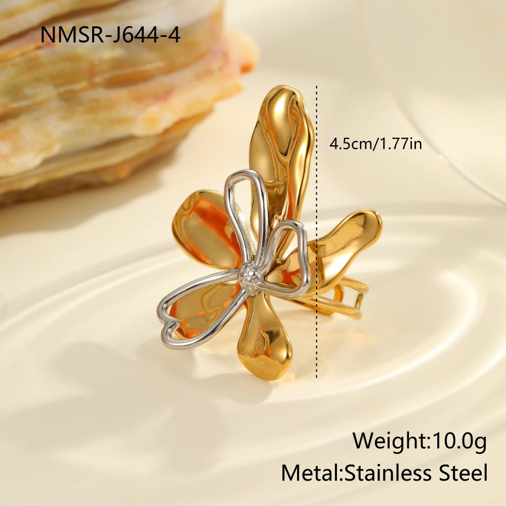 Anillo Floral Maximalista - Dorado - ANI229