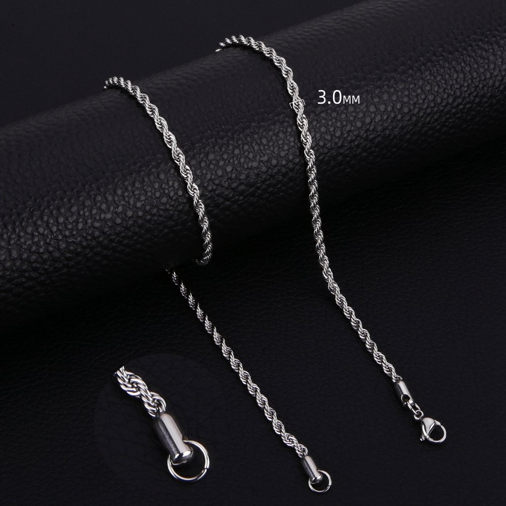 Cadena lazo 3mm 45cm - Plateado - COL323