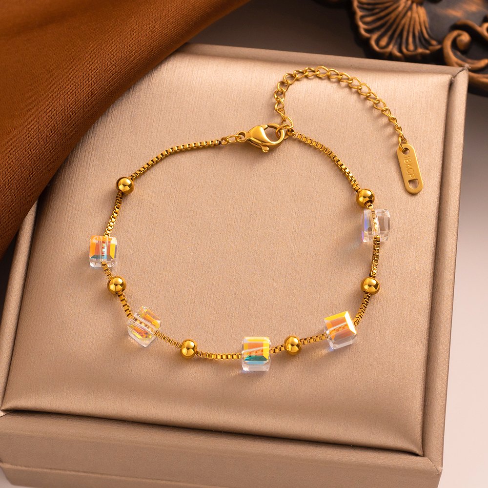 Pulsera Estilo Coreano Cubica - Dorada - PUL185