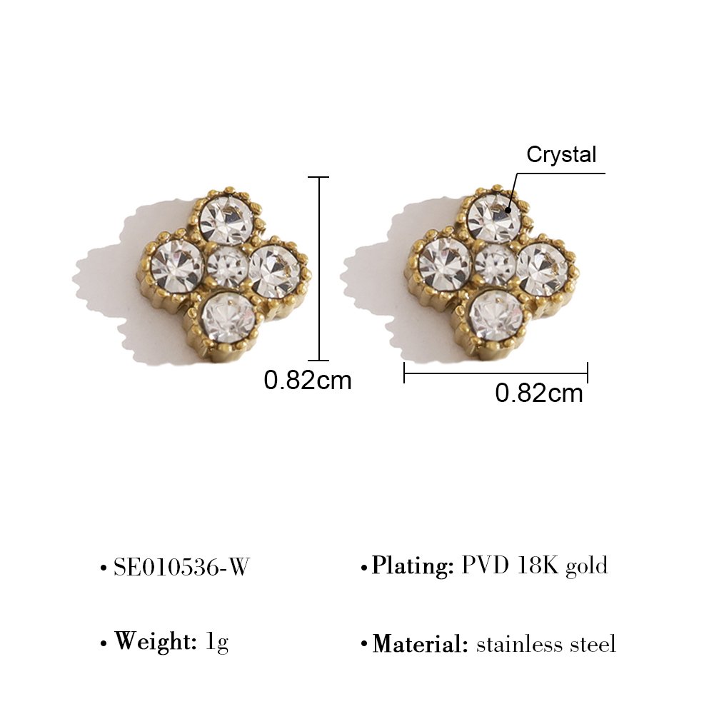 Arete Estilo Van Cleef Blanco - Dorado - ART206