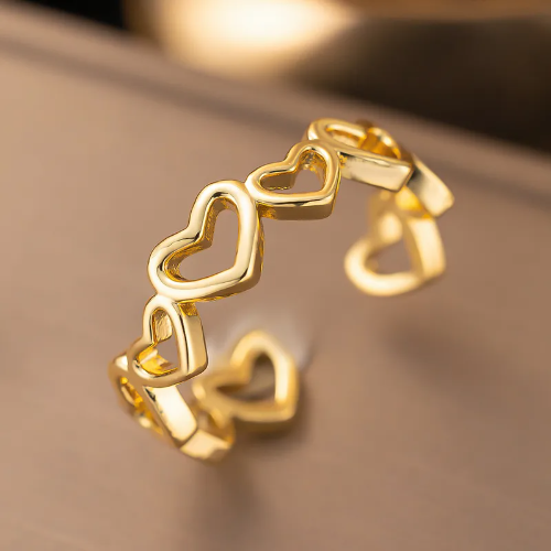 Estilo Vintage Corazón - Dorado - ANI021