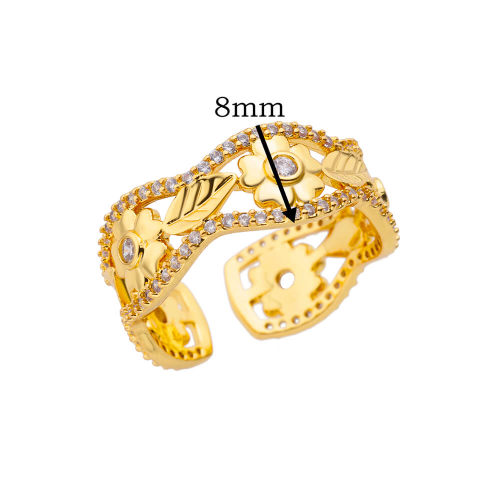 Anillo Ajustable Floral - Dorado - ANI183