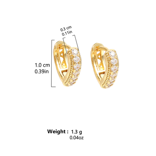 Arete estilo corazón con circoneas - Dorado - ART176