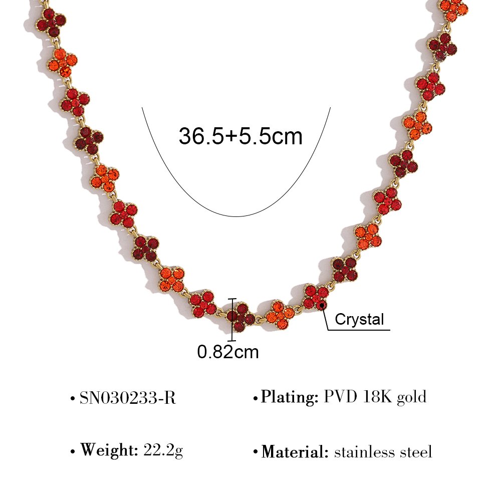 Collar Estilo Van Cleef MultiNaranja - Dorado - COL334