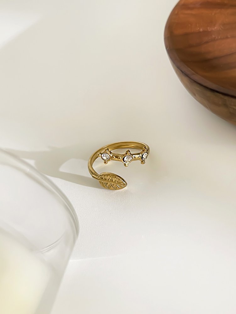 Anillo Ajustable estilo Tropical - Dorado - ANI264