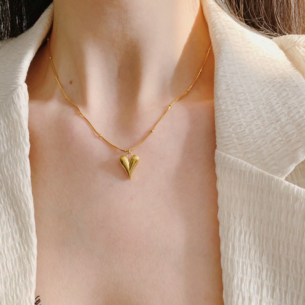 Collar Estilo Corazón - Dorado - COL328