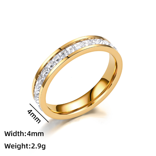 Anillo de Circoneas - Dorado - ANI198