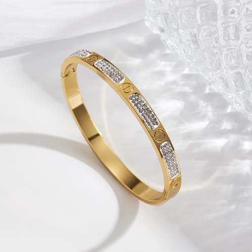 Brazalete Estilo Cartier con Microdiamantes - Dorado - BRA131