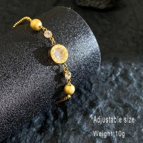 Pulsera Estilo Romano con Diamantes - Dorado - PUL156