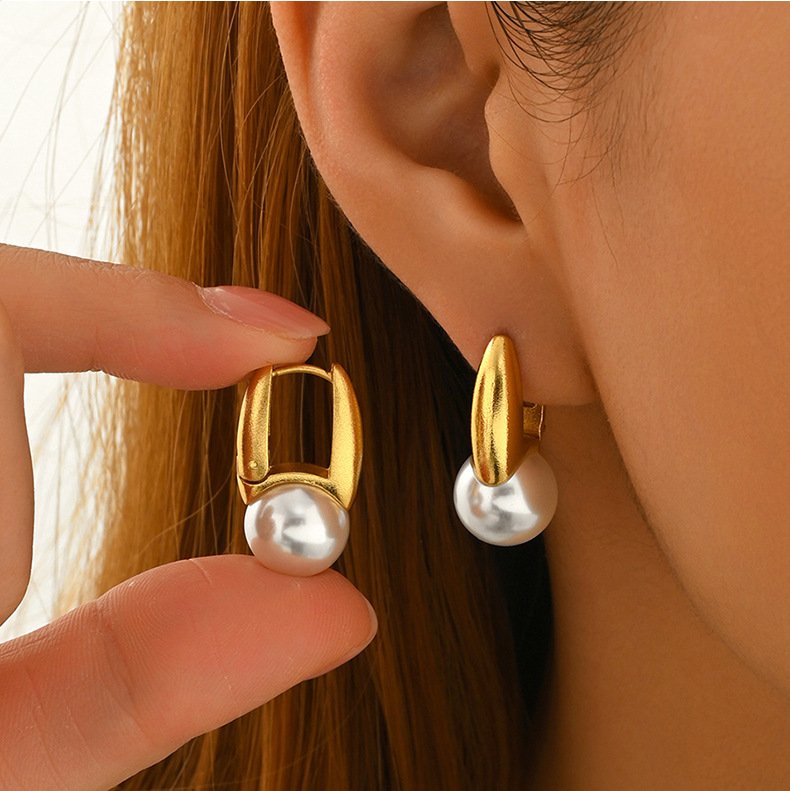 Arete Estilo Perla - Dorado - ART190