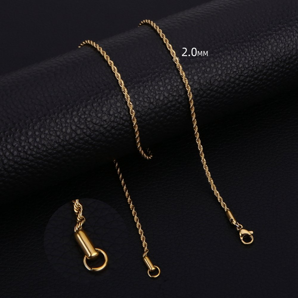 Cadena lazo 2mm 45cm - Dorado - COL321