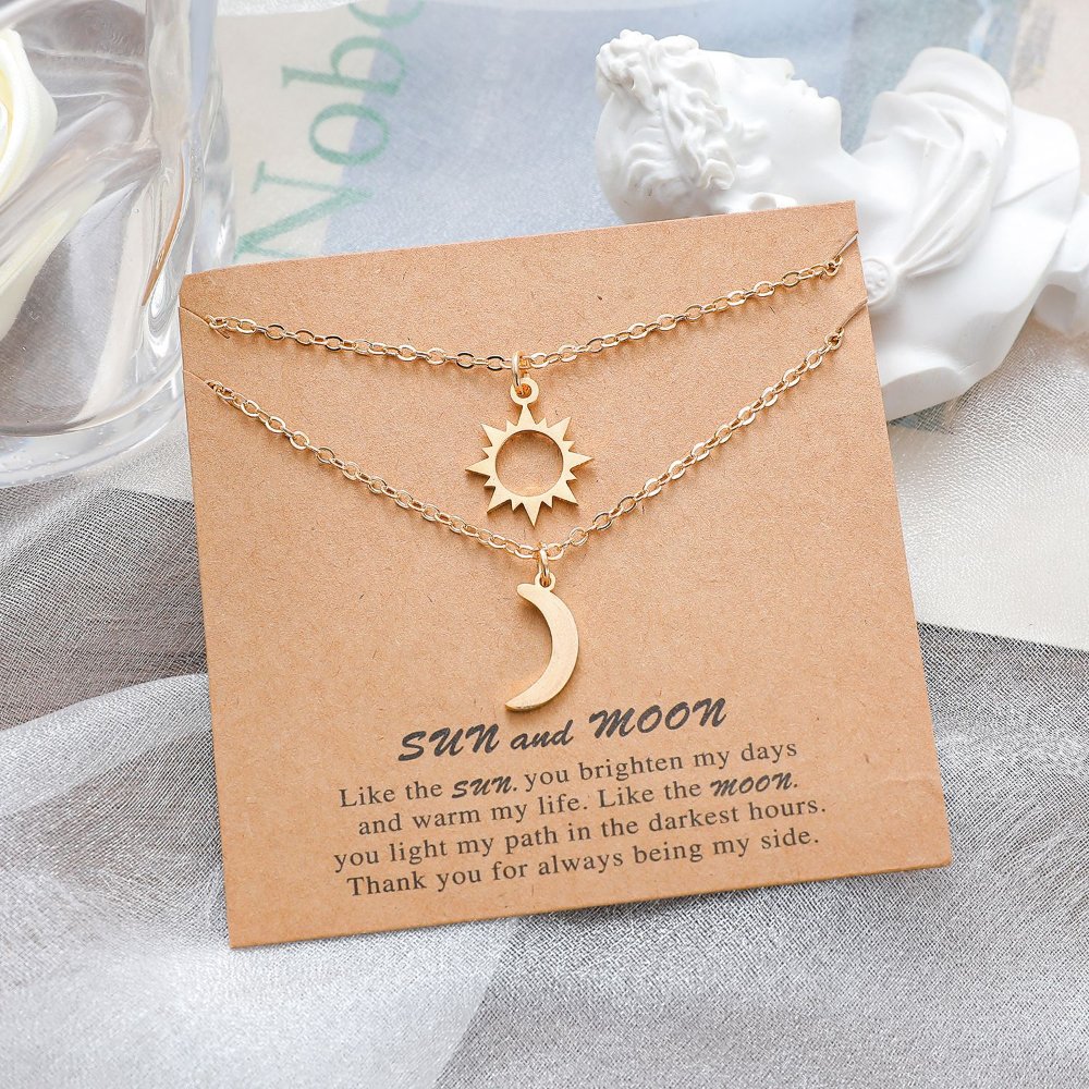 Collar Amistad-Pareja Sol y Luna - Dorado - COL283