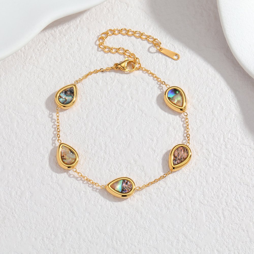 Pulsera Abalone Shell Monocromatica - Dorado - PUL196