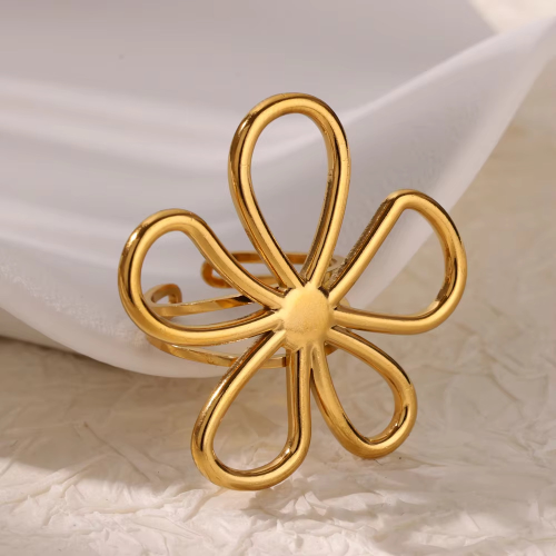 Anillo Ajustable Estilo Flor - Dorado - ANI188