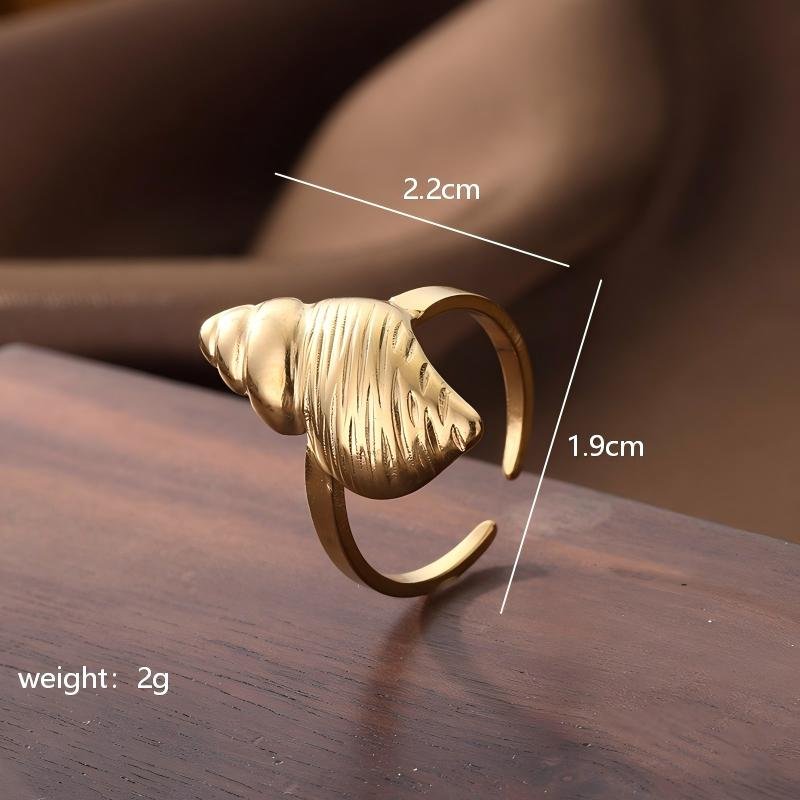Anillo Ajustable Caracol Marino - Dorado - ANI209