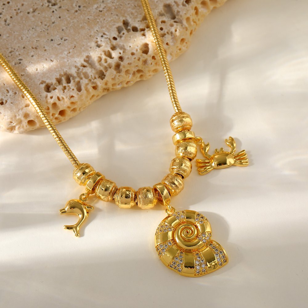 Collar Estilo Marino de Concha - Dorado - COL295