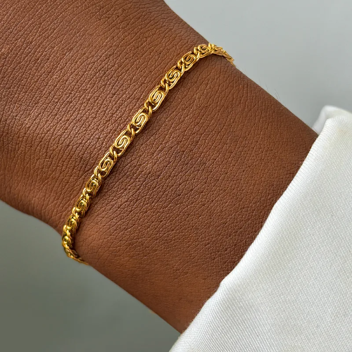 Pulsera de Eslabón Bizantino - Dorado - PUL089