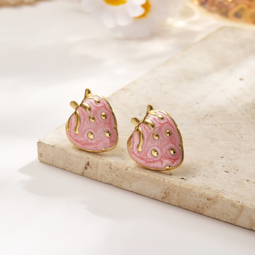 Arete estilo Fresa Palo Rosa - Dorado - ART178