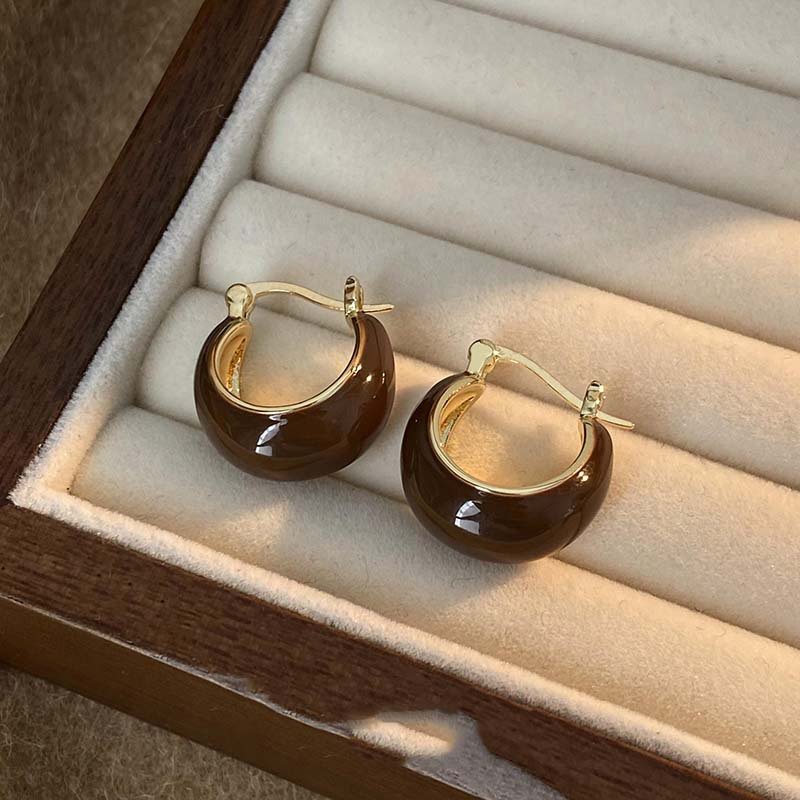 Arete Estilo Retro Amaderado - Dorado - ART232