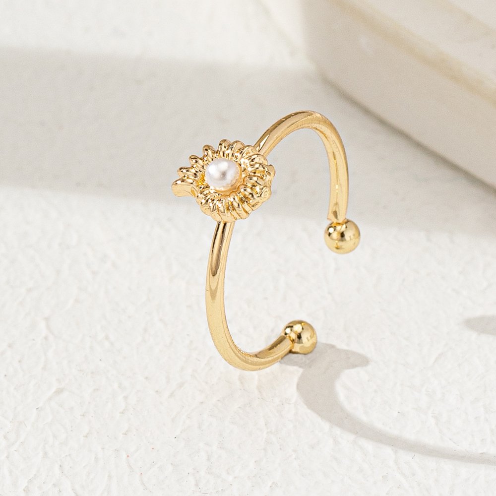 Anillo Ajustable con Perla - Dorado - ANI230