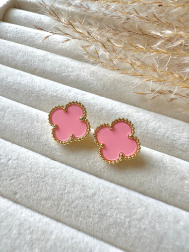 Arete Estilo Van Cleef Rosa - Dorado - ART171