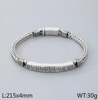 Pulsera Estilo Ednico de eslabones de Trigo - Plateado - PUL107