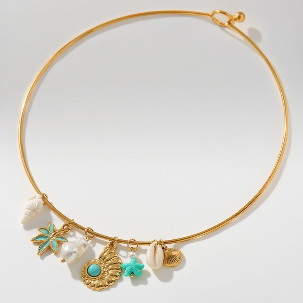 Collar Estilo Gargantilla Marina - Dorada - COL293