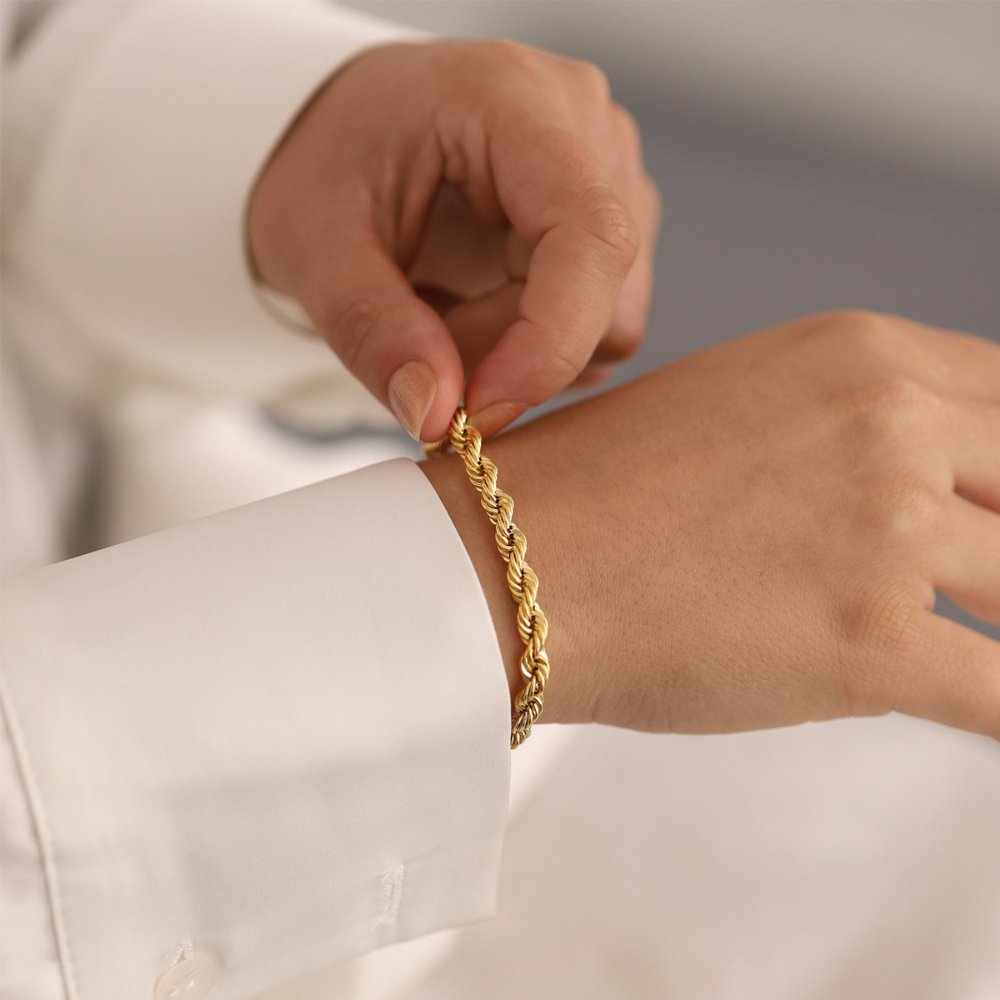 Pulsera estilo lazo 5mm - Dorado - PUL190