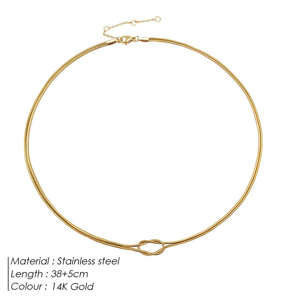 Collar Estilo Nudo - Dorado - COL327