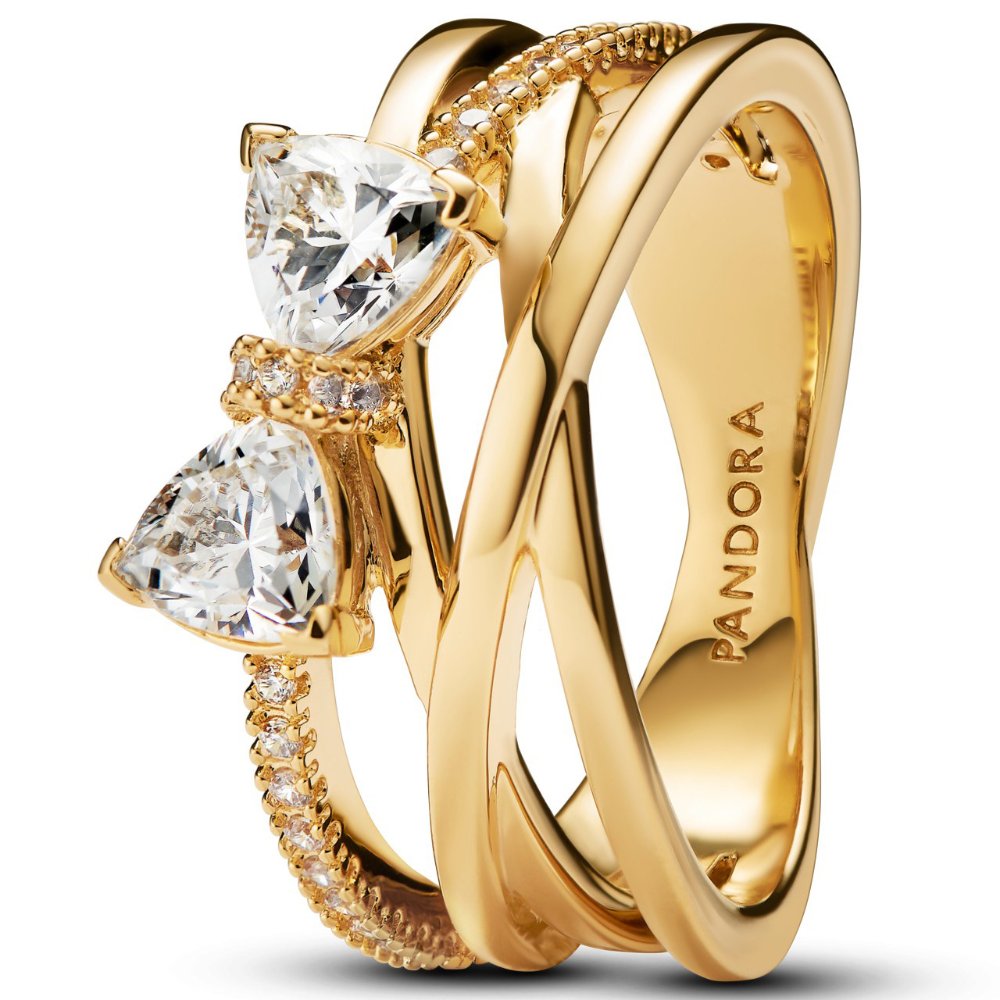 Anillo Estilo Pandora Dable Cokette Blanco - Dorado - ANI212
