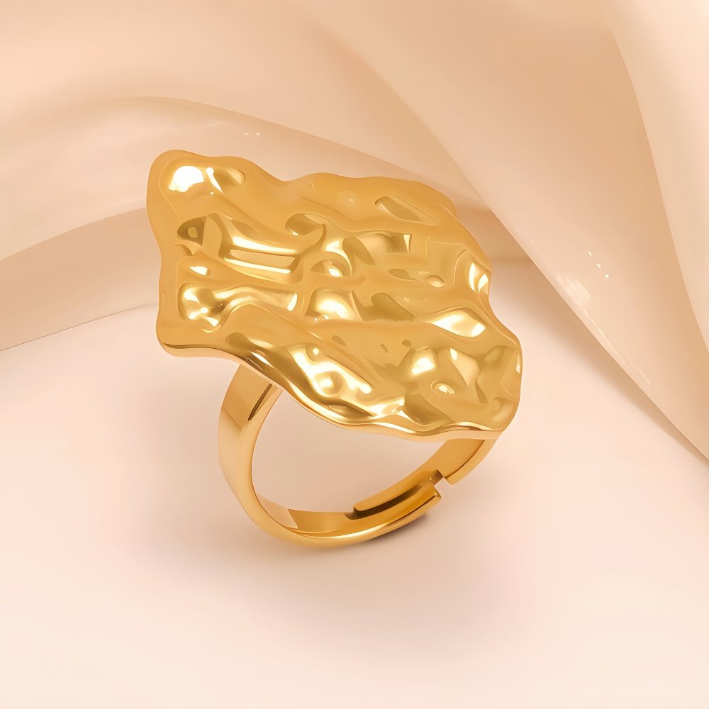 Anillo Ajustable Gemetrico Maximalista - Dorado - ANI226