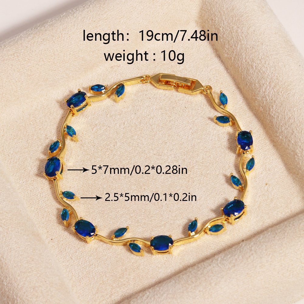 Pulsera de Tulipanes Azules - Dorado - PUL169