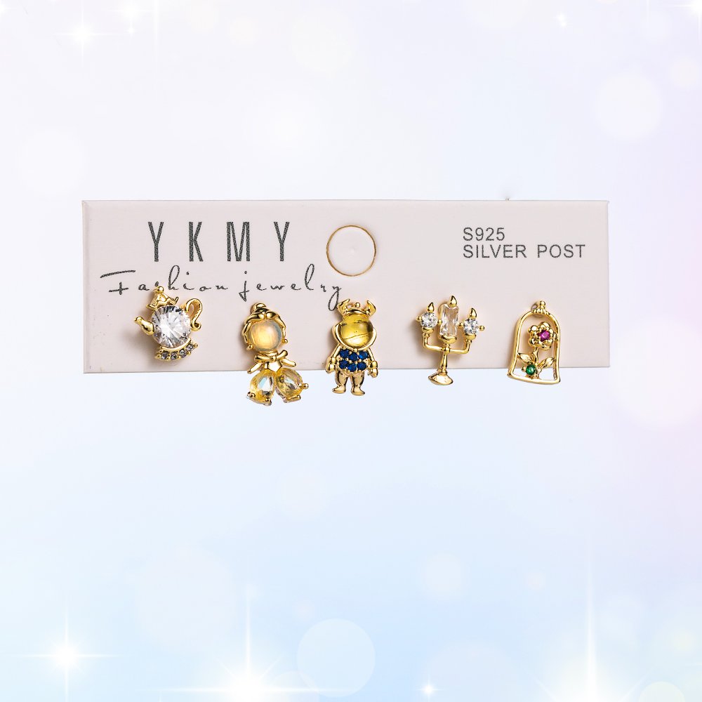 Aretes Estilo Disney  - La Bella y la Bestia - ART165