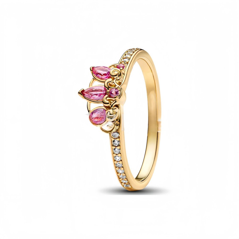 Anillo Princesa de Disney Rosa - Dorado - ANI251