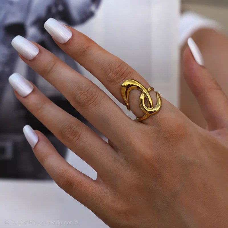 Anillo Ajustable Geometrico - Dorado - ANI221