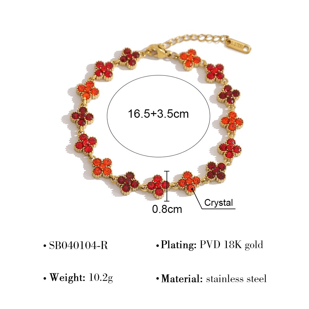Pulsera Estilo Van Cleef MultiNaranja - Dorado - PUL184
