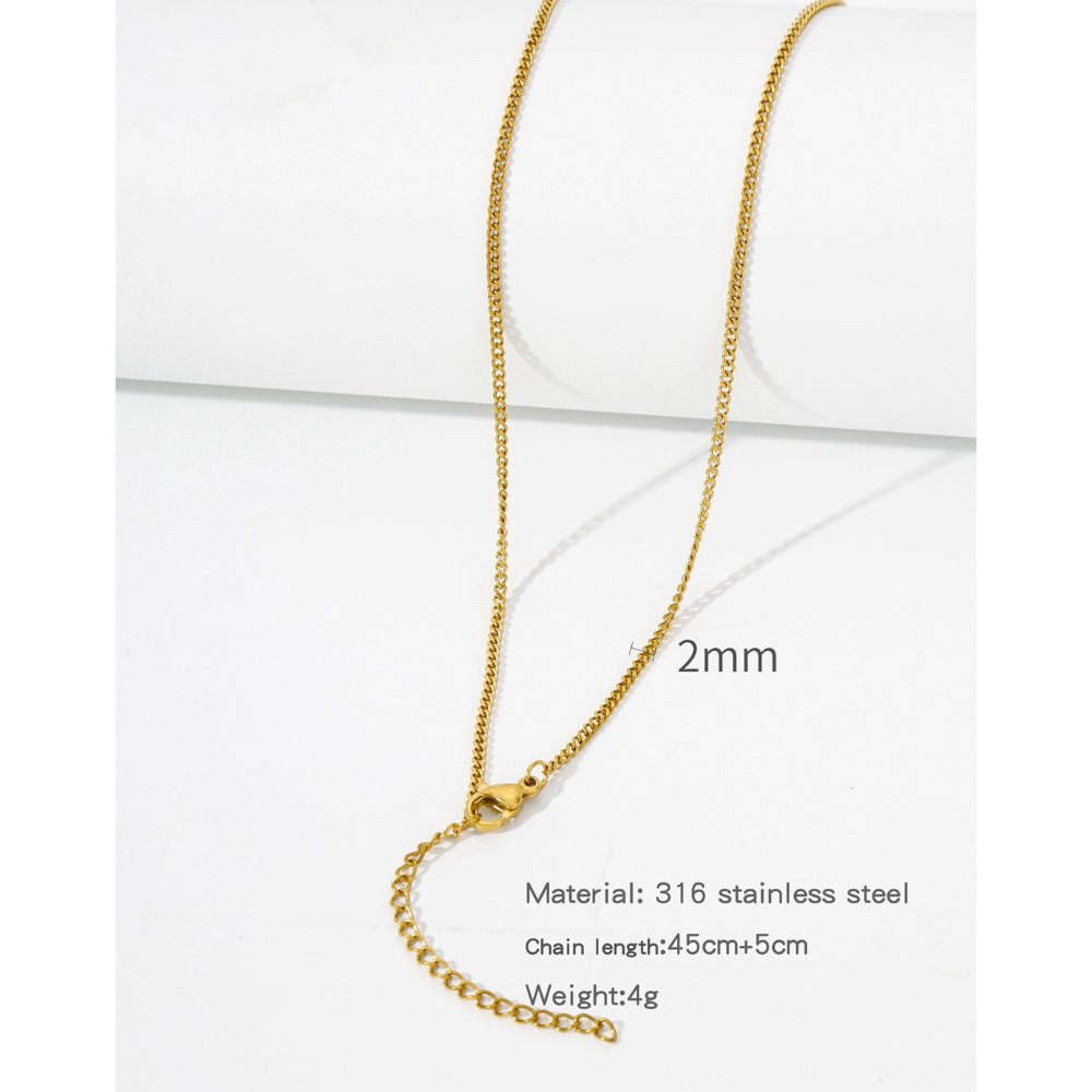 Cadena estilo cubana 2mm 45cm + 5 - Dorado - COL319