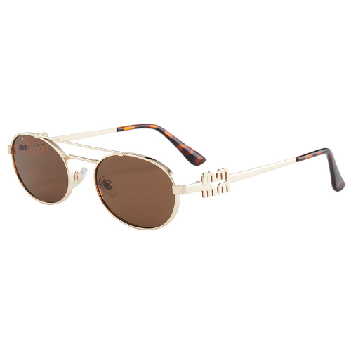 Estilo Miu Miu Lentes marco dorado - GAF014