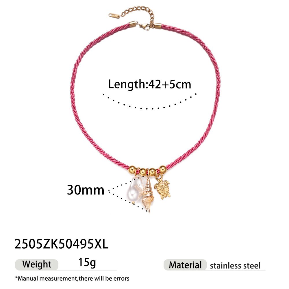 Collar Estilo Playero Fuccia - Dorado - COL285