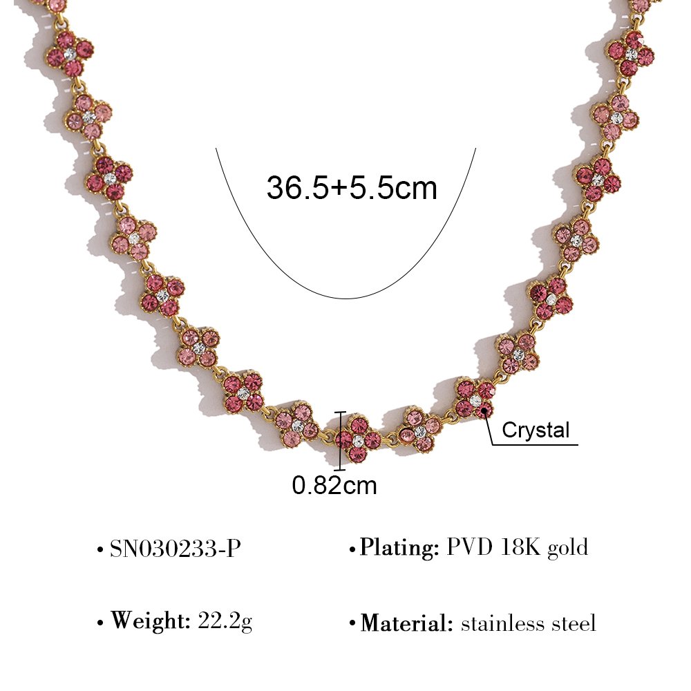 Collar Estilo Van Cleef MultiRosa - Dorado - COL336