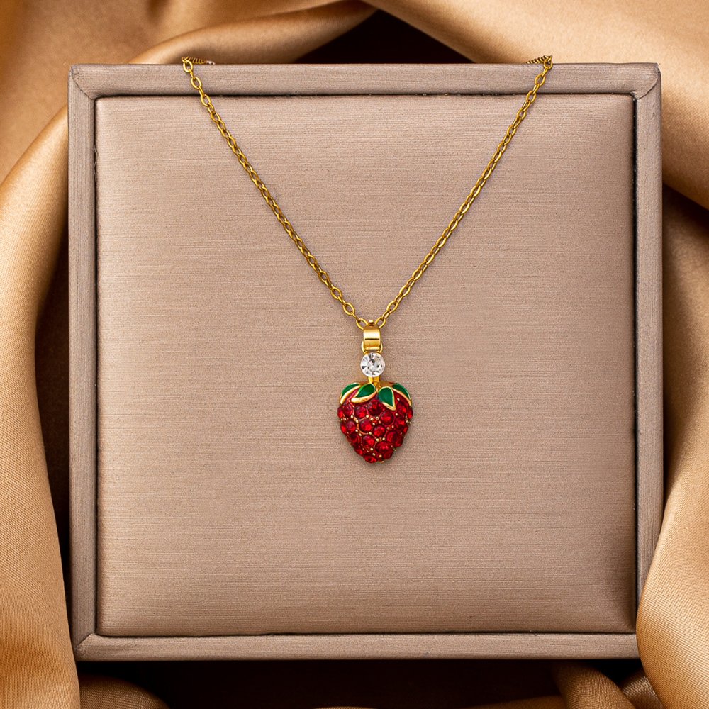 Collar Fresa - Dorado - COL311