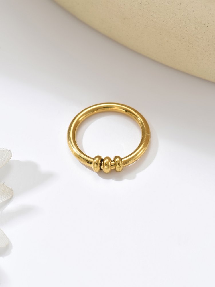 Anillo Con Balines Minimalista - Dorado - ANI225