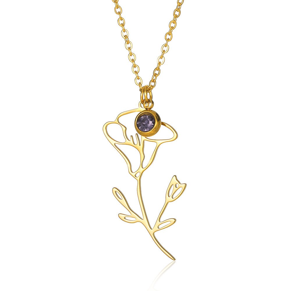 Collar Floral Septiembre - Dorado - COL308
