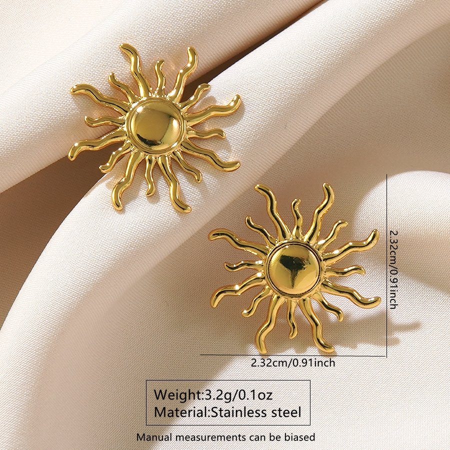Arete estilo Sol Radiante - Dorado - ART208