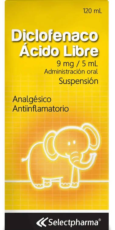 DICLOFENACO ACIDO LIBRE JARABE 120ML. SELECTPHARMA.